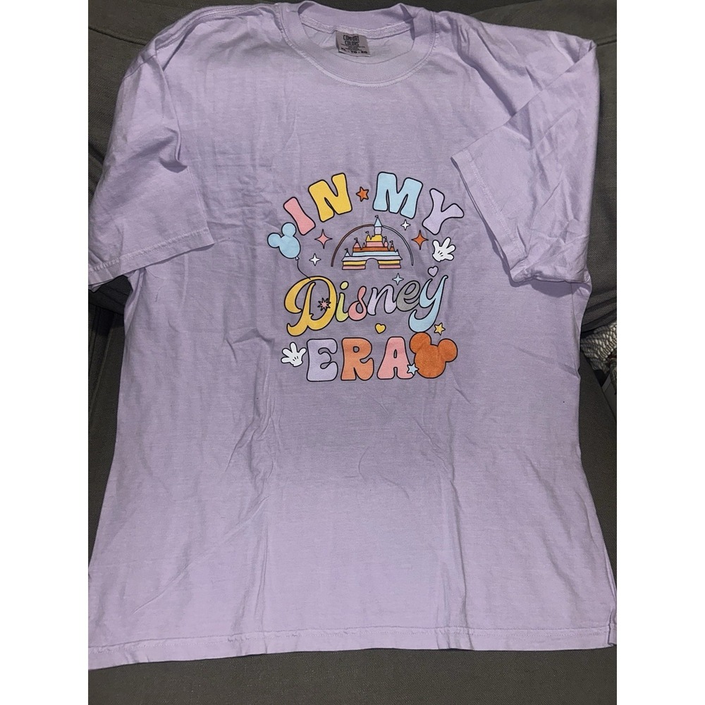 Comfort Colors Women's Size XL  Tshirt "In My Disney Era" Lilac Purple